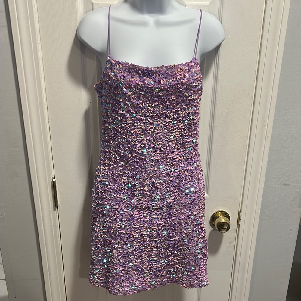 Shimmering Purple Sequin Dress